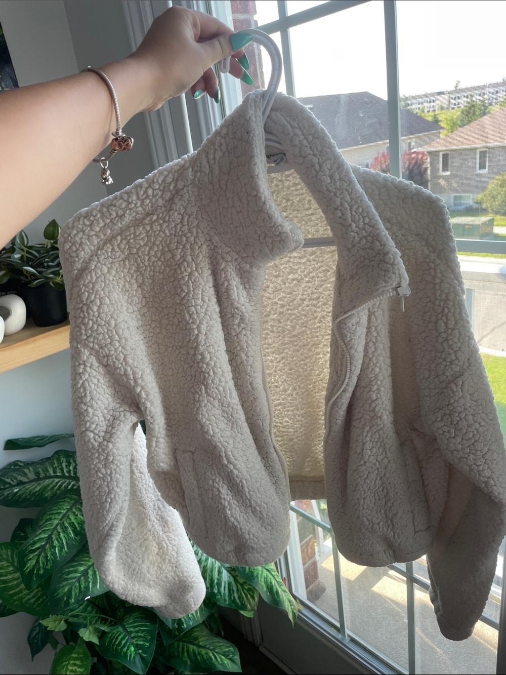 Garage Cream Teddy Sherpa Zip Jacket